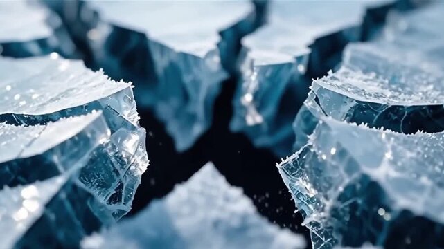 Super slow-motion shot of ice breaking, captured at 1000 fps, forming a dramatic textured background.