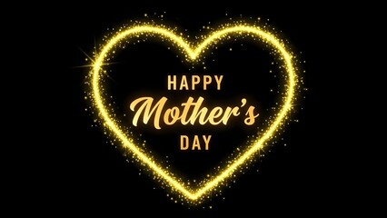 Happy mother's day glowing heart design