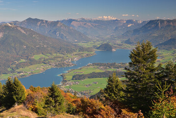 Blick vom Zw&ouml;lferhorn auf den Wolfgangsee