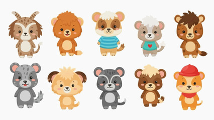 Fototapeta premium set of cartoon animals