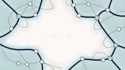 Abstract network map with connecting lines and nodes