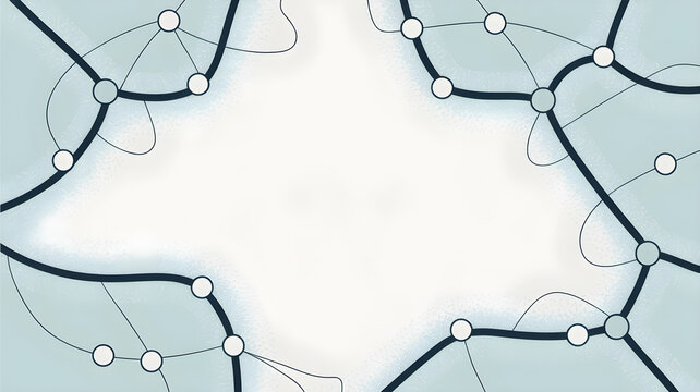 Abstract network map with connecting lines and nodes - Powered by Adobe