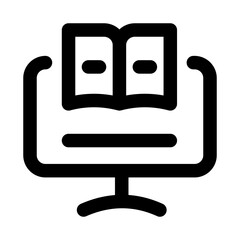 Fototapeta premium E-Learning Modern Line Icon. Professional minimal vector symbol representing online education digital courses virtual learning and knowledge sharing.