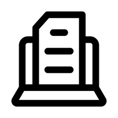Online Notebook Modern Line Icon. Professional minimal vector symbol representing digital notes writing organization and virtual study tools.