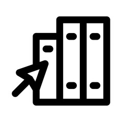 Online Library Modern Line Icon. Professional minimal vector symbol representing digital books reading resources education and virtual knowledge access.