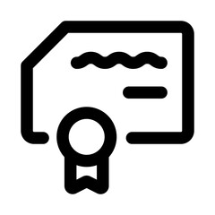 Certificate Modern Line Icon. Professional minimal vector symbol representing award achievement recognition and official document.