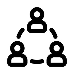 Collaborating In Circle Modern Line Icon. Professional minimal vector symbol representing teamwork discussion group and collective interaction.