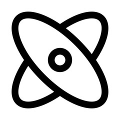 Atom Modern Line Icon. Professional minimal vector symbol representing science chemistry physics and molecular structure.