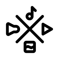 Audio Video Gallery Sound Modern Line Icon. Professional minimal vector symbol representing multimedia media playback and digital content.