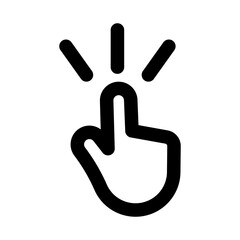 Finger Clicking Modern Line Icon. Professional minimal vector symbol representing interaction selection touch and user interface.