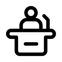 Business Speech Modern Line Icon. Professional minimal vector symbol representing presentation communication meeting and corporate discussion.