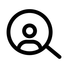 Searching A Person Modern Line Icon. Professional minimal vector symbol representing user lookup profile discovery and people search.