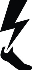 Lightning Power Strength Icon Vector In Black Color on Transparent Background Shows Motivation Energy Action Symbol.