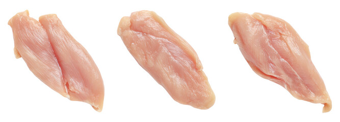 Raw chicken breast fillets on transparent background culinary delicacies food photography