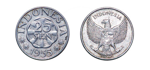 Coin 25 sen. Indonesia. 1955. Garuda, the king of birds in Hindu mythology © Art Event ET