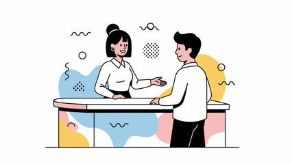 Friendly colleagues in modern office discussing ideas at desk