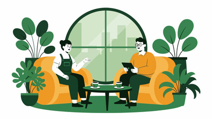 Couple enjoying relaxing afternoon with coffee and conversation at home