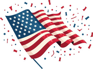 Cute cartoon a illustrator vector Inauguration Day usa flag