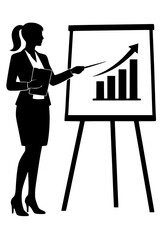 Businesswoman presenting growth data