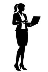Businesswoman Standing with Laptop