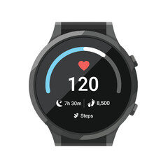 Digital fitness smartwatch with heart rate, steps, and activity tracking