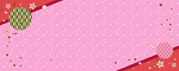 桜色の和風背景素材　春のキャンペーンやイベント告知などに