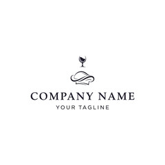 Obraz premium Chef Hat and Wine Glass Logo for Culinary Business.