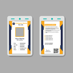 Corporate Employee Badge Template &ndash; Modern Clean ID Card Design