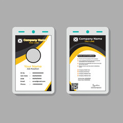 Clean Employee ID Card Template for Corporate and Office Staff