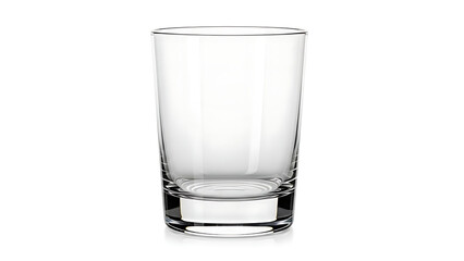Crystal Clear Empty Drinking Glass Isolated on a Pure White Background