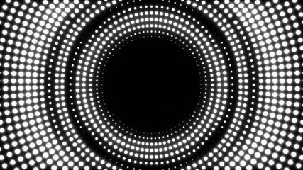 Glowing White Dots Tunnel Background Black Center Futuristic glowing dots futuristic neon lights - Powered by Adobe