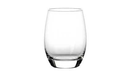 Minimalist Empty Stemless Drinking Glass Isolated on White Background