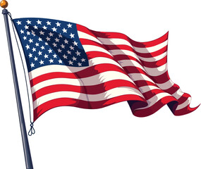 Cute cartoon a illustrator vector Inauguration Day usa flag