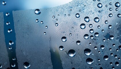 Clear Water Drops On Clean Glass Surface