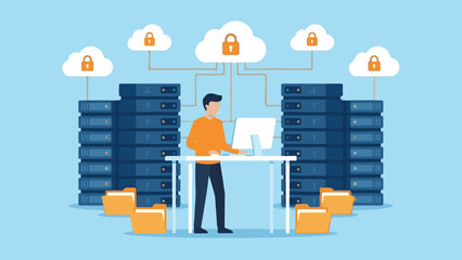 IT professional managing secure cloud computing and data center infrastructure