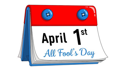 Colorful Calendar Vector Illustration for April Fool's Day Celebration and Humorous Pranks, Adding