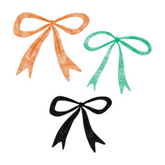 Colorful Hand-Drawn Ribbon Bows Collection