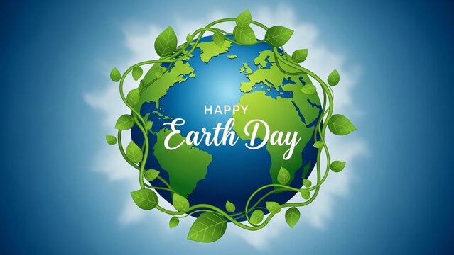 Happy earth day illustration