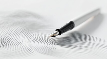 Fountain pen on paper with pattern