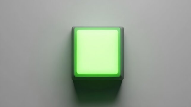 Illuminated Green Square Button