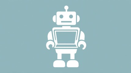 Naklejka premium Robot vector icon, flat design