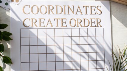 Grid Coordinates Create Order with Text Overlay