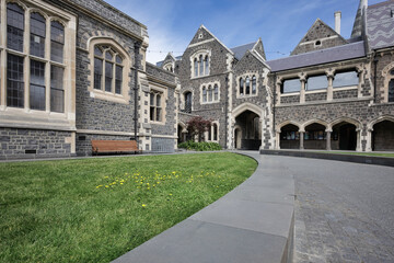 Fototapeta premium Christchurch Arts Centre heritage building on a bright sunny day
