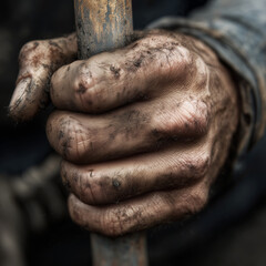 Worn Hand Gripping Tool - Labor, Hard Work, Determination, Grunge

