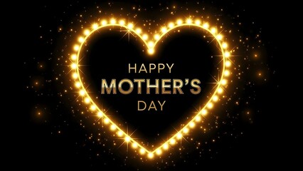 Happy mother's day glowing heart