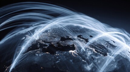 Global digital network connecting cities worldwide