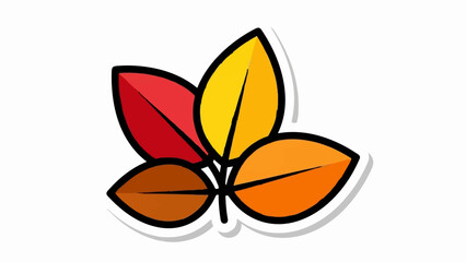Colorful, stylized autumn leaves illustration with a hand-drawn feel on a clean white background