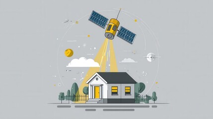 Satellite connecting to home technology network