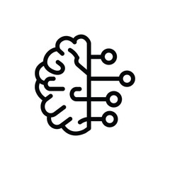 Artificial Intelligence Brain outline icon vector design good for web or mobile app