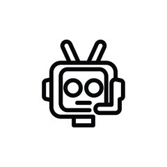 online support bot outline icon vector design good for web or mobile app